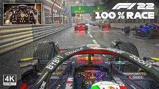 Sergio Pérez's Red Bull Racing RB18 - 100% Race Monaco GP | F1 22 Steering Wheel Gameplay