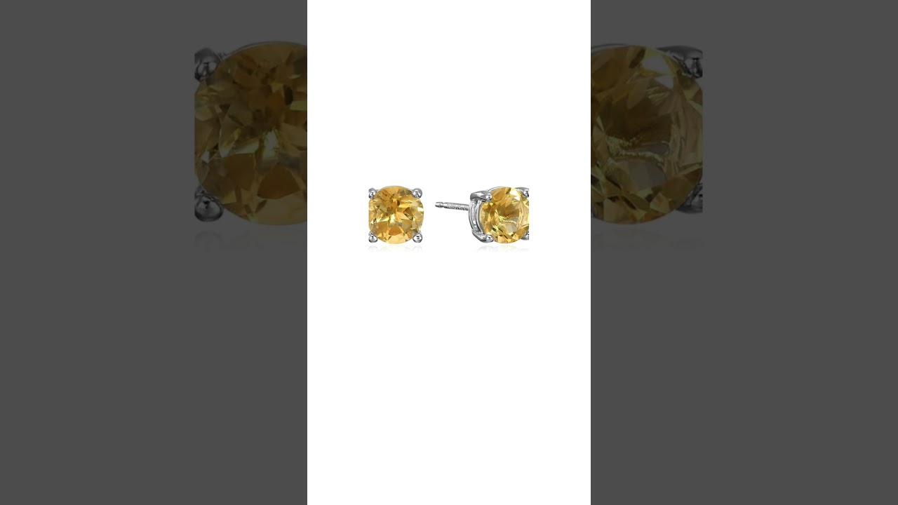 Amazon Essentials Sterling Silver Round Birthstone Stud Earrings.