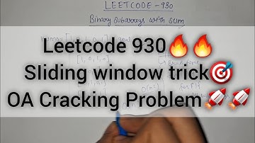 Leetcode 930 | Binary Subarrays With Sum | Sliding Window 