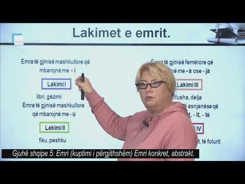 Gjuhë shqipe 5 - Emri (kuptimi i përgjithshëm). Emri konkret, abstrakt.