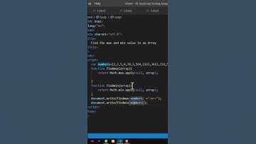 Find the max and min value in an Array | #shorts #javascript #tutorial #coding #programming #js