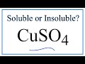 Solubility of Copper(II) Compounds