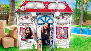 CONSTRUÍ UNA MANSIÓN DE CARTÓN CON EL TEAM | Lyna Vlogs