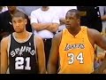 Tim Duncan Defense on Shaq - 2001 NBA WCF