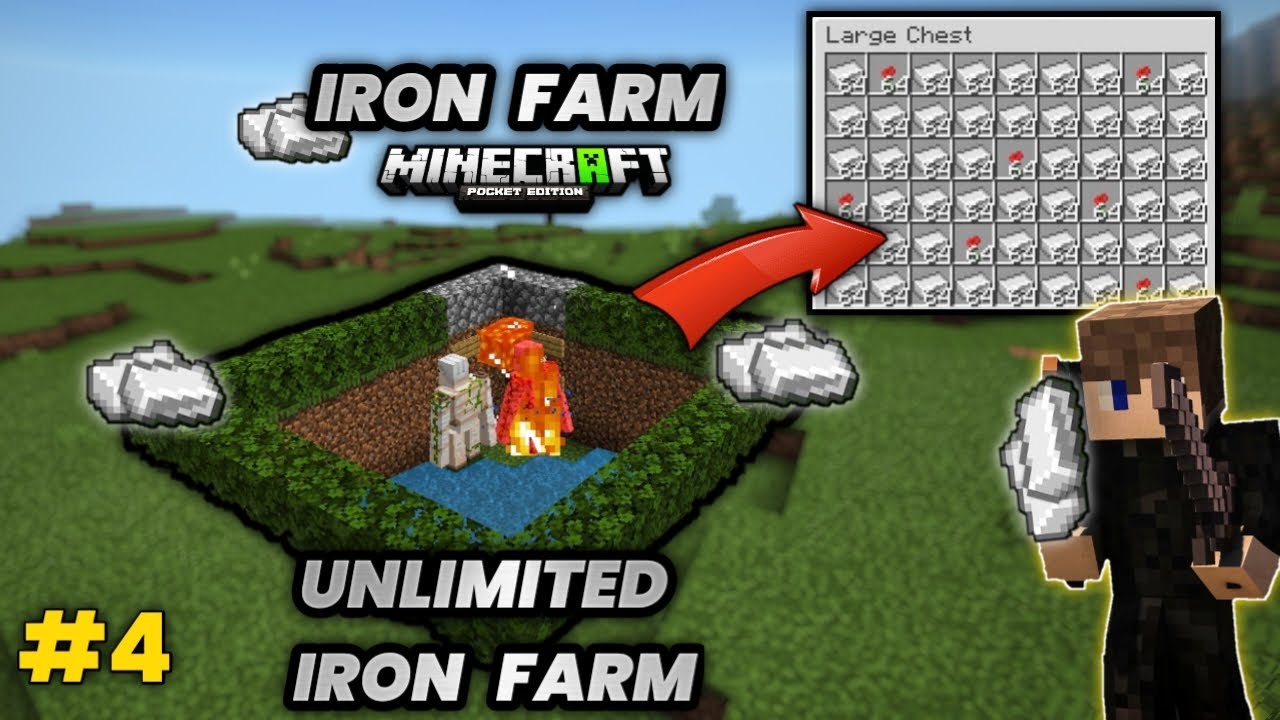 Minecraft pe 1.20 simple and best iron farm minecraft pe survival