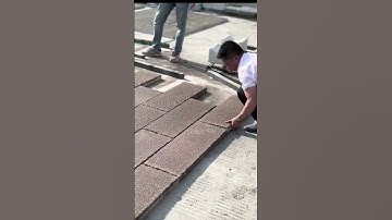 the process of installing large bricks in the yard #contruction #popular #bricks #viralshorts