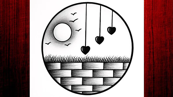 Easy circle scenery drawing /Easy drawing ideas for beginners/ How to draw pencil sketch drawing