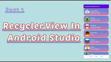 Recyclerview in Android Studio  |  Part 1