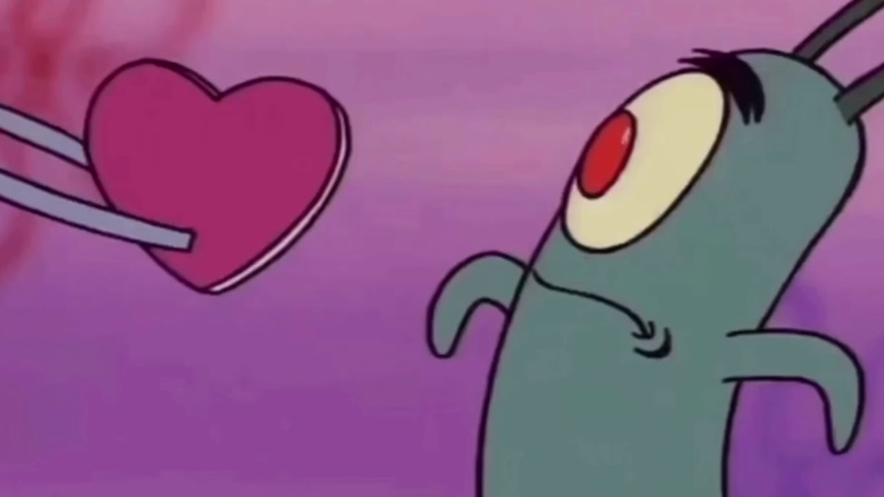 Планктон с сердечком в руках