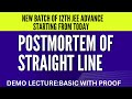 POSTMORTEM OF STRAIGHT LINE || BAAL KI KHAL NIKALNA SIKHAUNA STRAIGHT LINE KI || DEMO LECTURE 1||