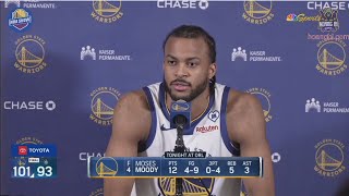 Jackson-Davis Postgame Interview - Warriors overcome Green’s early ejection to beat Magic 101-93