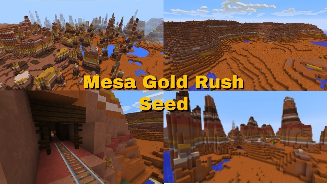 Mesa Gold Rush Seed Minecraft Bedrock Edition Youtube