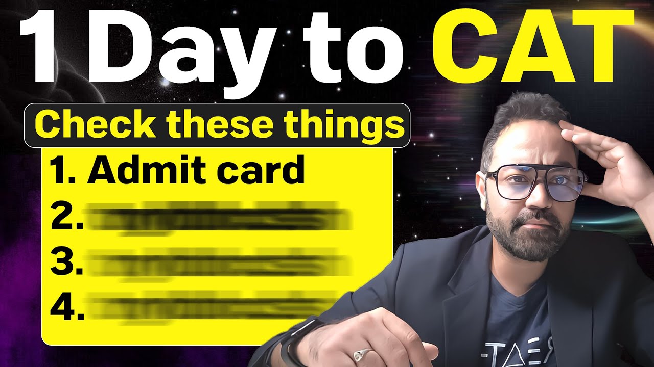 1 Day To CAT 2024 Exam | The Last CATCH UP | Admit Card | Last Minute ...
