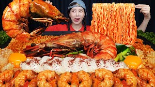 킹타이거 새우 매콤 순두부 열라면 먹방 Giant King Tiger Shrimp Soft-Tofu Yeol Y Ramen Mukbang Asmr Ssoyoung
