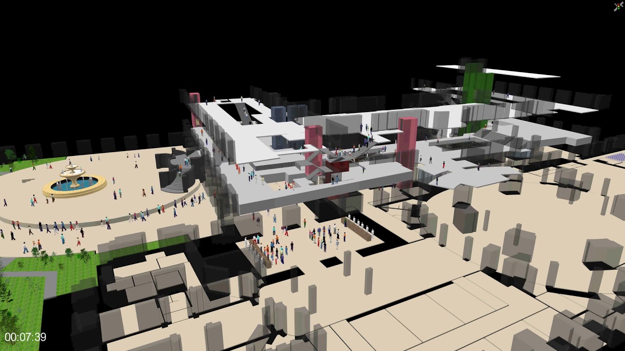 Grand Palais Museum Pedestrian Dynamic Micro-Simulation - YouTube