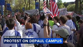 Dueling protests face off on DePaul campus