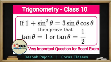 Trigonometry Class 10, if 1+ sin ^2 theta= 3 sin theta cos theta, prove that tan theta=1 or 1/2.
