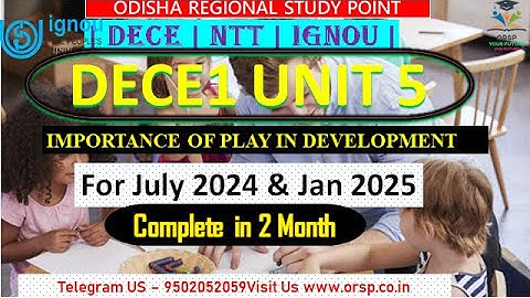 DECE1 UNIT 5 | DECE Live Class  | JULY 2024 & JAN 2025 | IGNOU |DECE ASSIGNMENT & PROJECT |