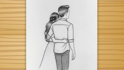 Cute Couple Hugging Drawing - Step by step drawing / How to draw a hugging couple easy / Love Art