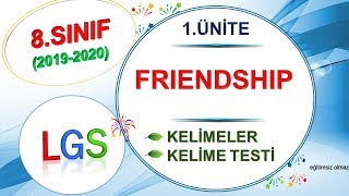 8.Sınıf İngilizce 1.Ünite| Friendship Kelimeleri| (2020 LGS Hazırlık)