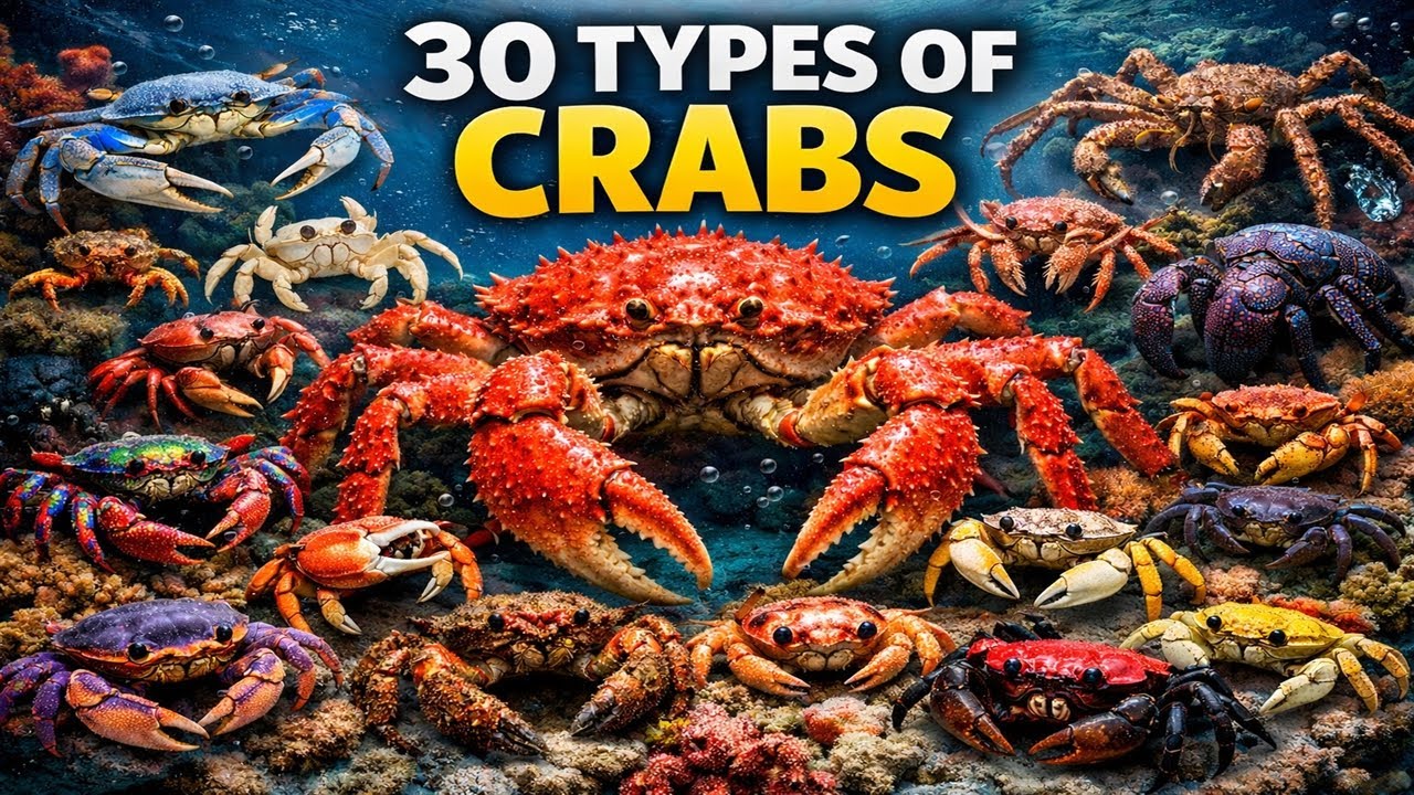30 Types of Crabs 🦀 | Amazing Crab Species from Around the World | 