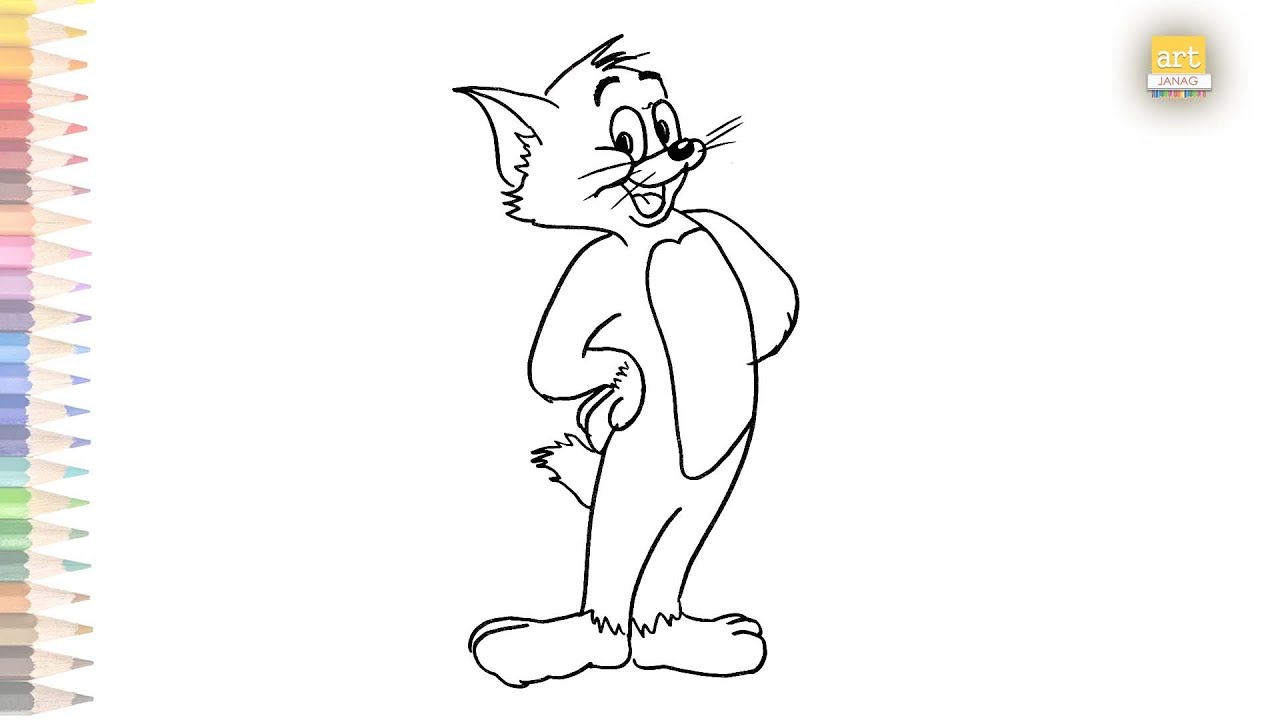 Tom and Jerry drawing outline easy  How to draw Tom and Jerry drawing step  by step  art janag  YouTube