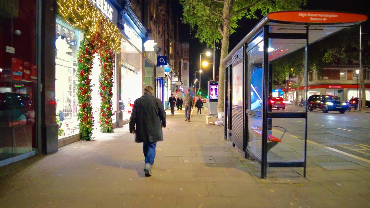 London Night Walk 🌚 - 4K (Kensington High Street) England 2021 - YouTube
