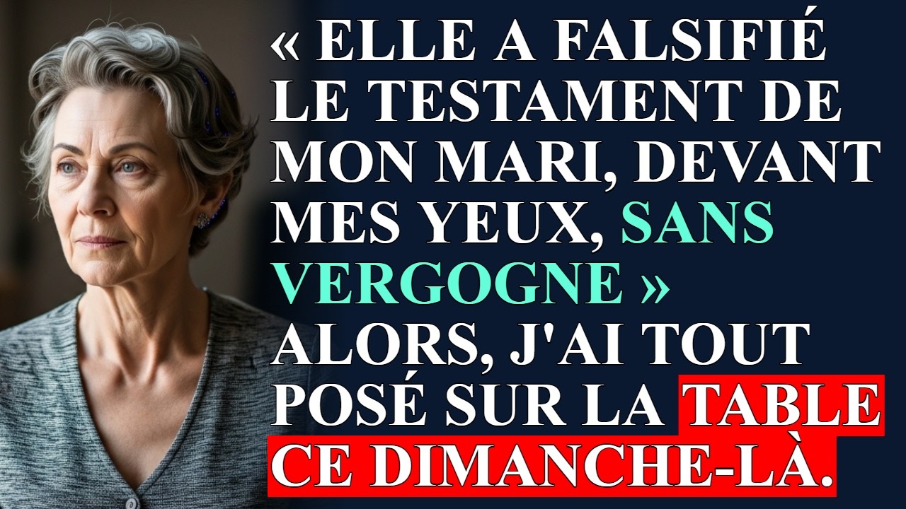 « Elle a signé les papiers à ma place, Luc. » Mon fils s’est figé, sa fourchette suspendue au-dessus de l’assiette. Nous étions attablés dans la cuisine de l’Anjou, un dimanche de décembre, le...