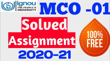 IGNOU MCO-01 SOLVED ASSIGNMENT 2020-21By STUDY ZONE