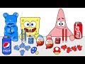 Sponge Bob Red and Blue Animation Mukbang