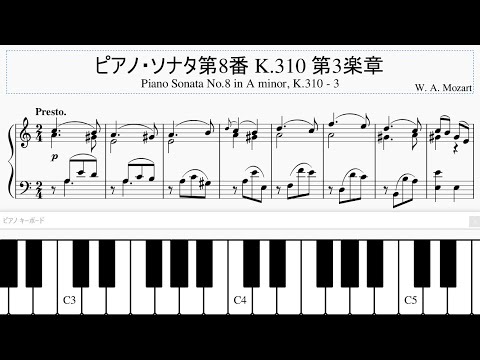 モーツァルト ピアノソナタ8番 K.310 第3楽章 - YouTube