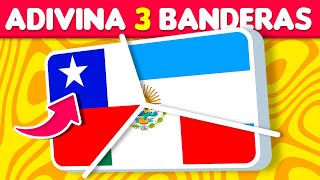 Adivina 3 Banderas del Mundo 🌎🤔⏰ Quiz tv de Países  Cultura General