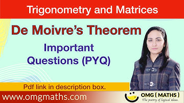 De Moivre’s Theorem | Important questions | PYQ | Bsc