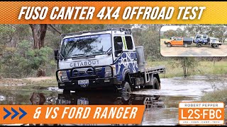 Fuso Canter 4x4 truck vs a Ford Ranger ute offroad and onroad test  Part 1 of 2