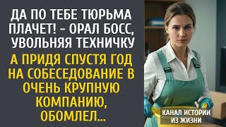 видео: Да по тебе тюрьма плачет! - орал босс, увольняя техничку… А придя спустя год на собеседование... картинка: Да по тебе тюрьма плачет! - орал босс, увольняя техничку… А придя спустя год на собеседование...