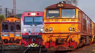 3 trains at Nakhon Lampang Station Freight train 641 & 642 | Northern Line Trains