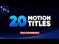 20  Motion Title Templates for Adobe Premiere Pro | .MOGRT