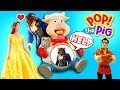 Beauty and The Beast Movie Pop The Pig Game with Belle, Beast and Gaston!