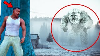 SNOW Monster YETI Attacked AND Destroys LOS SANTOS In GTA 5 - Epic Battle