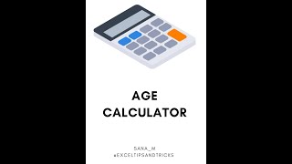 Age Calculator in Excel