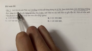 Bài toán về lãi suất ngân hàng