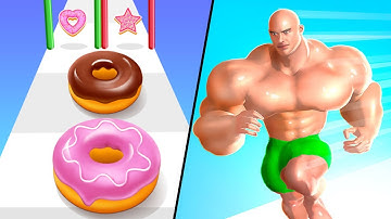 Muscle Rush | Donut Stack Run Race 3D / All Level Gameplay: Android,iOS
