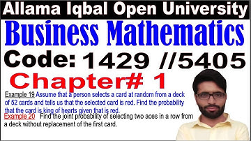 Business mathematics 1429/5405 chapter 1 Probability Theory// example 19 and 20 solution// asifbrain
