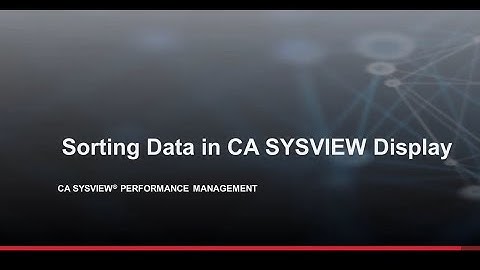 CA SYSVIEW PERFORMANCE MANAGEMENT: Sorting Data in a CA SYSVIEW Display