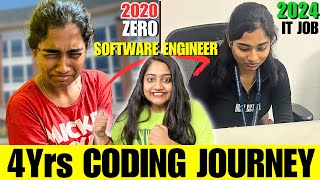 Shocking💔Zero to IT JOB as FRESHER in 4Yrs😭🔥How She Learnt CODING by Herself🔴