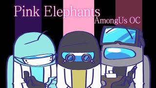 Pink elephants meme - Amongus OC - black/gray/cyan