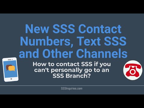 How to get SSS Contact Information(Contact Number and Email Address)