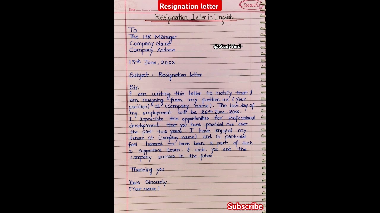 Resignation letter l Resignation letter in english l resignation letter for company