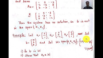Linear Algebra Lecture 6. Spanning set of vectors with examples, Matrix equations