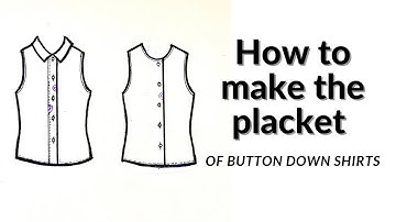 How to draft a button down shirt placket and how to sew the placket.